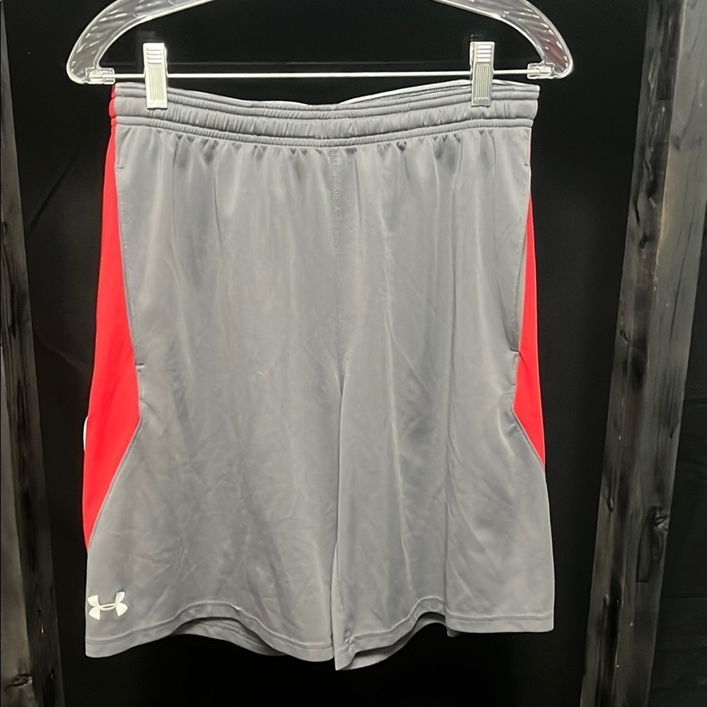Under Armour Gray Shorts with Red Accents